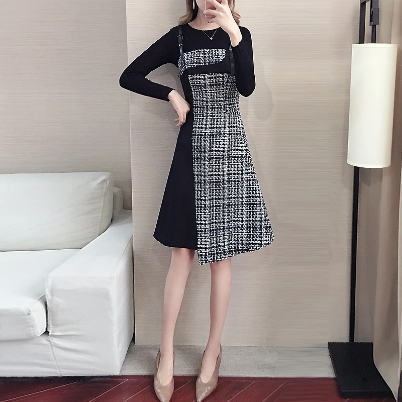 Женское винтажное офисное платье элегантный комплект из двух предметов модель