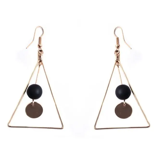 Ea1094 минималистичный стиль винтажный Треугольник Имитация жемчужной сережки