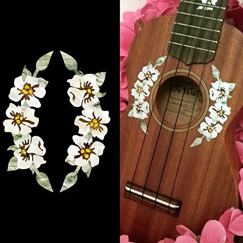 Инкрустация наклейки для укулеле Гибискус цветы Розочка Purfle|inlay sticker|ukulele stickersukulele