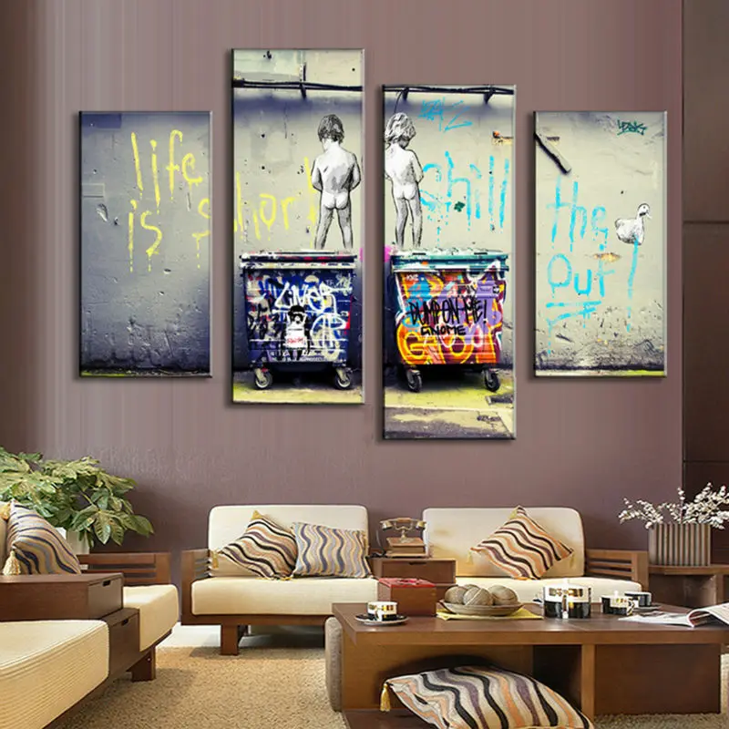 Хит продаж набор Banksy Art Life Is Short Chill The Duck Out Классический абстрактный Рисунок
