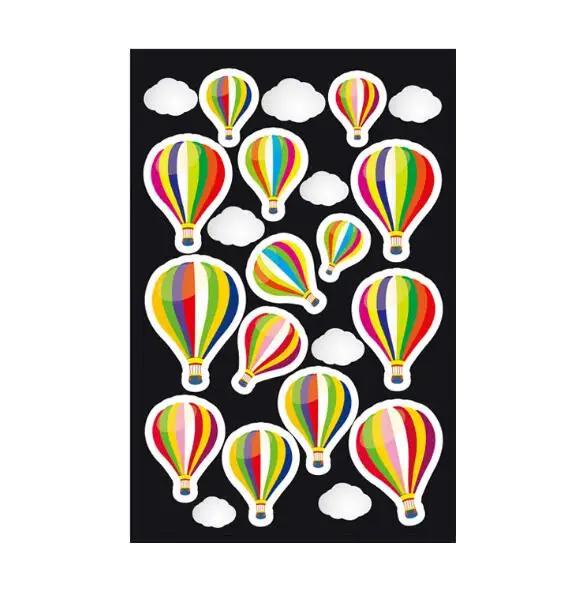 6 листов в наборе цветные черные наклейки на воздушные шары со смайликом цифровые