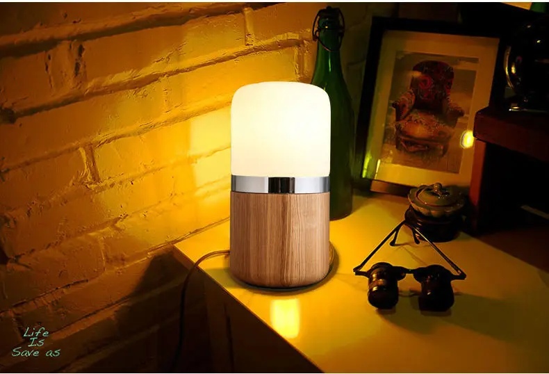 2016 ручная работа дерево Арт Деко светодиодные лампы Настольная лампа Свет лофт.