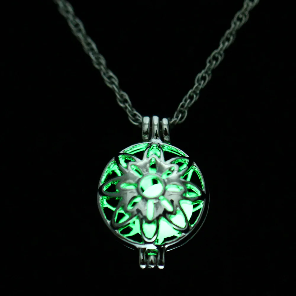 Женские Подвески в виде цветка светящаяся темная бусина открытые ожерелья и