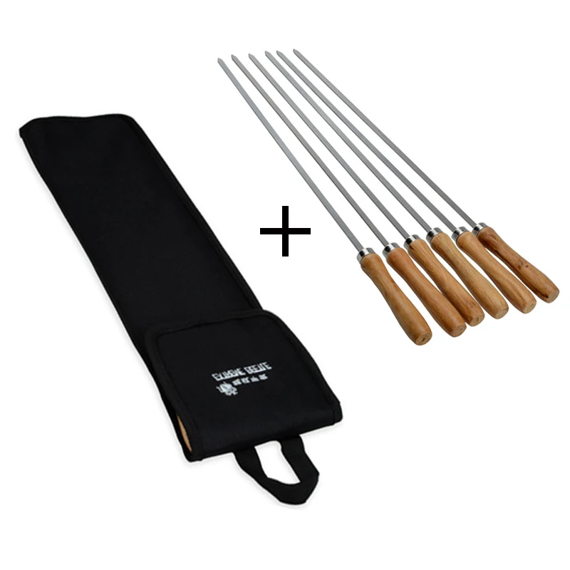 Иглы для барбекю из нержавеющей стали Деревянные Шпажки кебаба деревянные