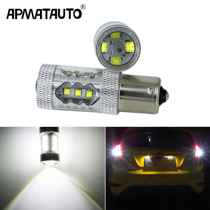Apmatauto 2x светодиодный 80w 1156 Ba15s резервная лампа заднего хода с чипами XBD для Focus 2 3