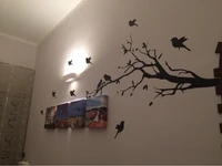 large size 147cmx71cm vinyl tree branch with 10 birds wall decal removable wall sticker home decor art mural