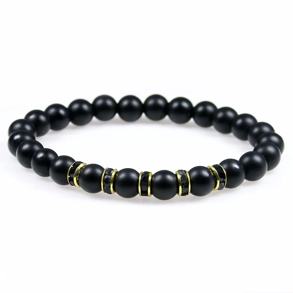 Натуральный черный матовый оникс 8 мм ювелирные изделия хрустальные бусины со