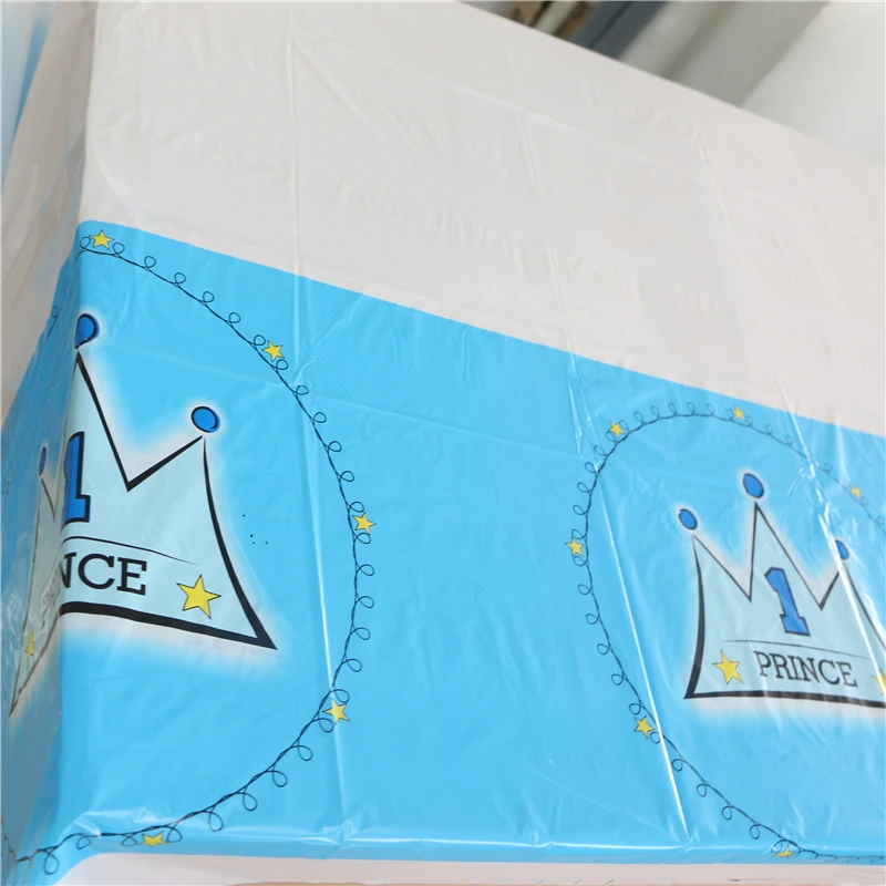 День рождения украшения Дети сувениры Синий Корона Tablecover мультфильм тема