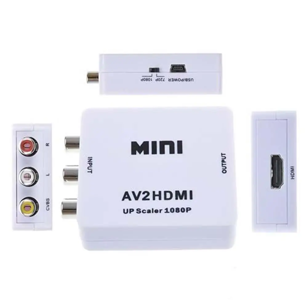 720/1080p мини композитный AV к HDMI/TV видео конвертер адаптер Upscaler белый| |