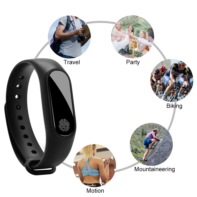 Hangrui New M2 Smart Band Fitness Sleep Tracker Messages Reminder Bluetooth Bracelet For Android IOS Phone Wristband | Электроника