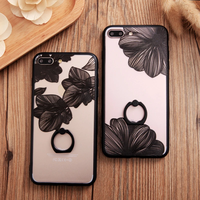 С кольцом держатель чехол для iphone 8 плюс модные Роскошные iPhone 7 6 S Plus 6splus Coque |