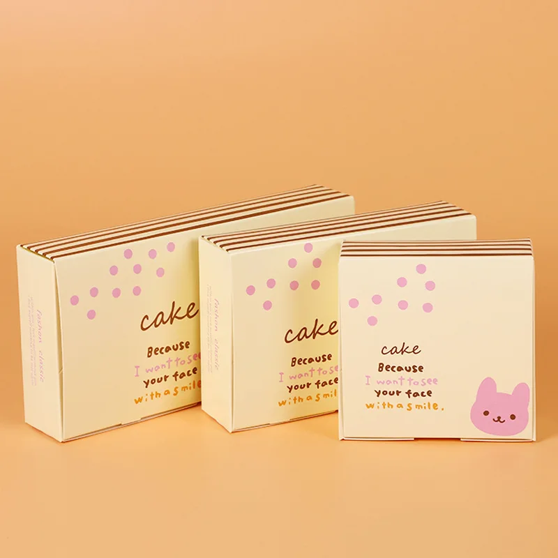 100 pcs cake paper box for wedding Party Yellow bear kraft Paper box food packaging sweety candy cookies gift packaging supplier