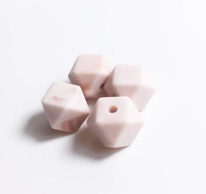 marble red Новые мини арж шестигранные свободные Силиконовые Бусины Для Прорезывания Зубов Ожерелье геометрический жевательный бисер «сделай сам» Новые бусины пищевого качества - Цвет: marble red