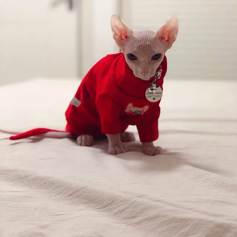 Одежда для животных Hairless Cat Сфинкс Кошка Осень Зима Леггинсы женщин стрейч