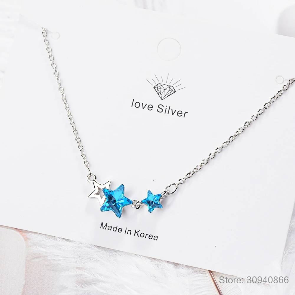 Ожерелье из серебра 925 пробы с блестящими искусственными фианитами|Ожерелья| |