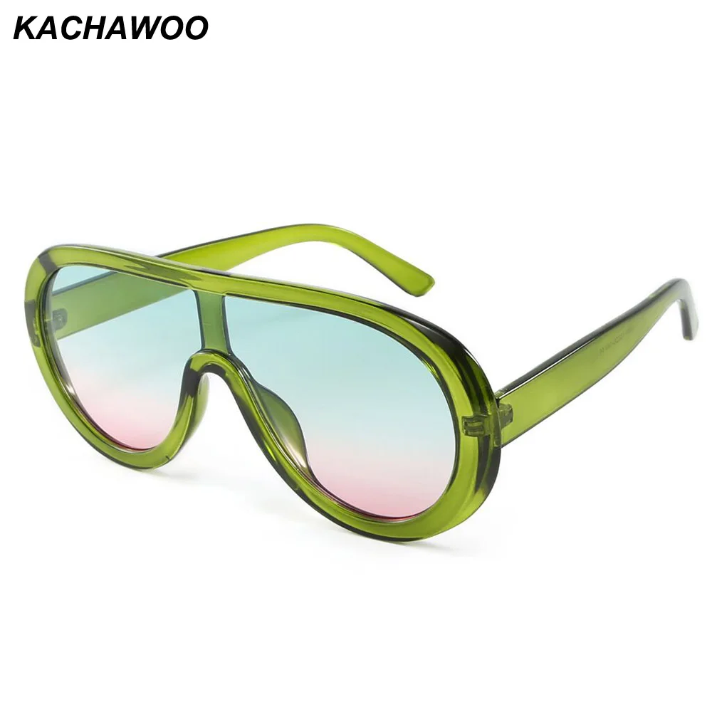 Kachawoo цельные Солнцезащитные очки Модные женские зеленые белые красные очки солнцезащитные очки большие мужские летние аксессуары