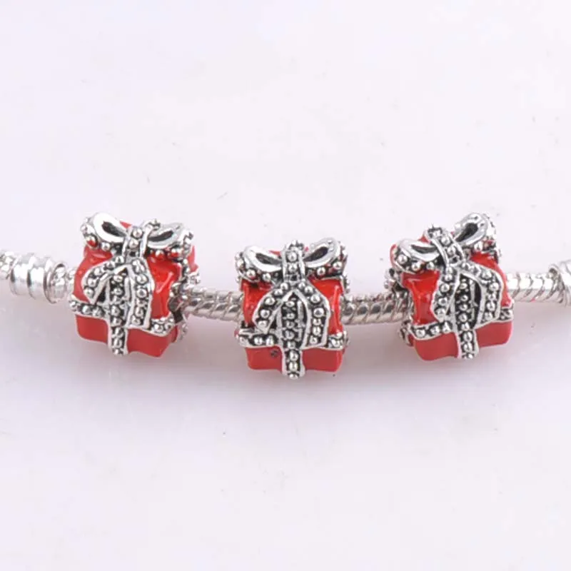 

1 шт. 11 мм серебристо-красный Рождественский подарок, разделители, бусины, Подвески, подходят для Ювелирные изделия с бриллиантами ручной ра...