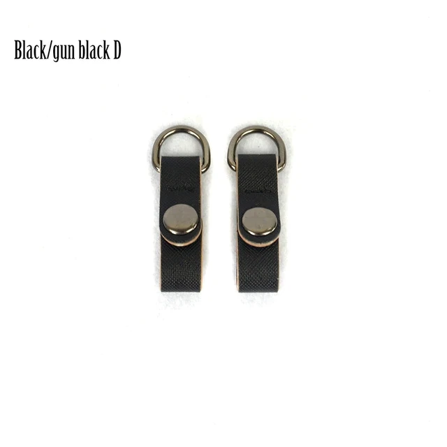 black gun black 1 пара, 2 шт., зажим для фиксации, крепление для Obag, искусственная кожа, ремешок, зажим для крючка, для opoket O Bag - Цвет: black gun black