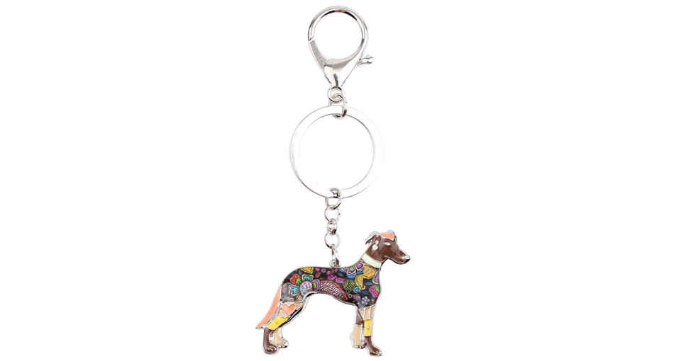 Bonsny Galgos Greyhound Dog, брелок для ключей, ювелирное изделие для женщин, подвеска для сумки, подвеска, автомобильный брелок, эмалированный брелок, аксессуары