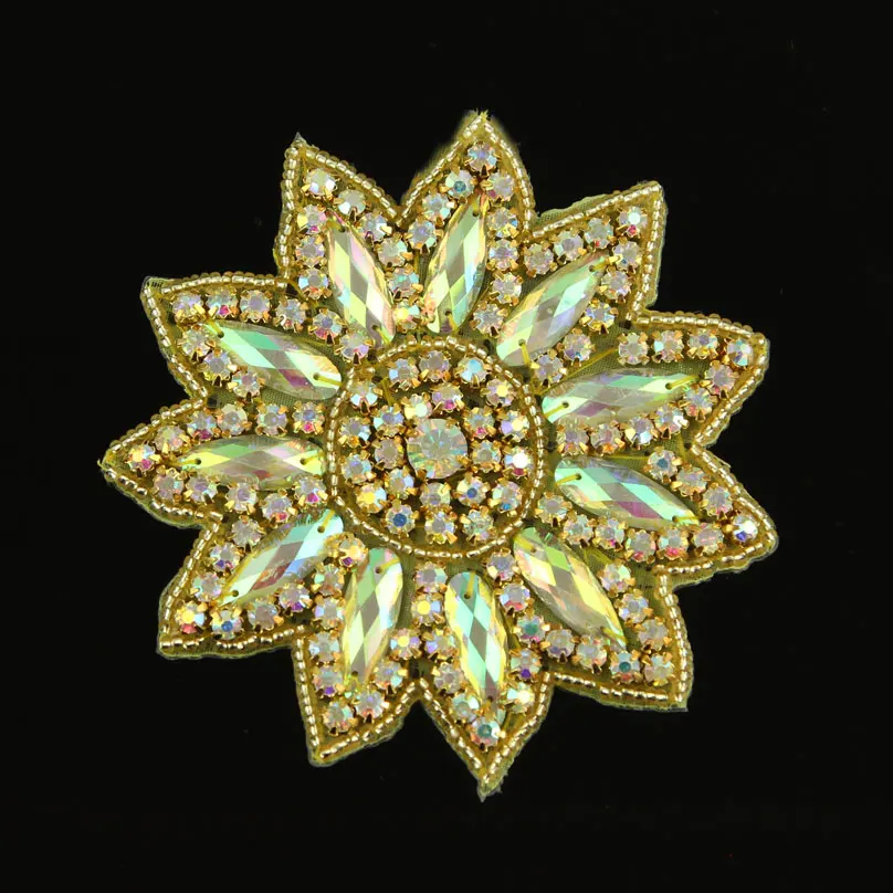 1 шт. Модная отделка ручной работы потрясающая AB оторочка с аппликацией из страз