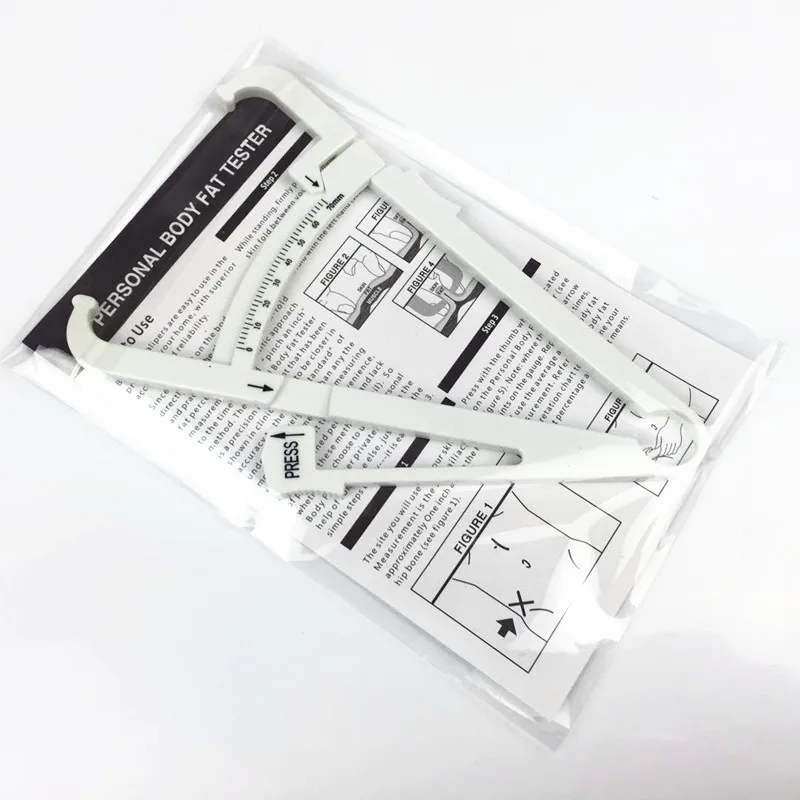 white color 1 шт. измеритель телесного жира анализатор жира измерительный зажим жир суппорт диаграммы Skinfold толщиномер Жир монитор фитнес инструменты - Цвет: white color