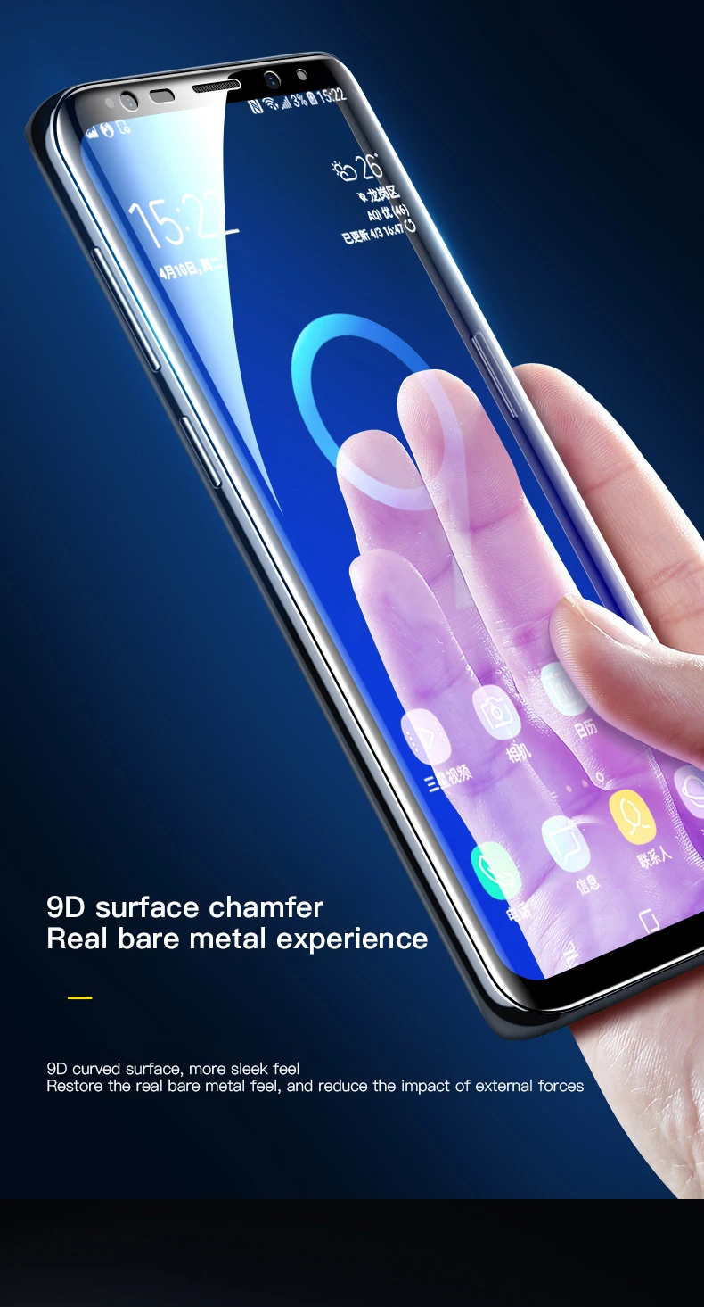 Закаленное стекло пленка для samsung Galaxy Note 9 8 S9 S8 S10 e 5G Plus S7 Edge 9D полное покрытие Защита экрана для samsung A7 A8 A9