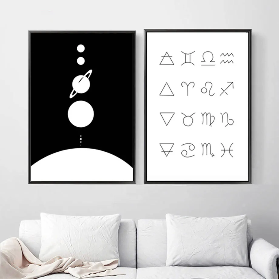 

Abstract Geometric Total Eclipse Nordic Posters And Prints Wall Art Canvas Painting Wall Pictures For Living Room Quadro Decor