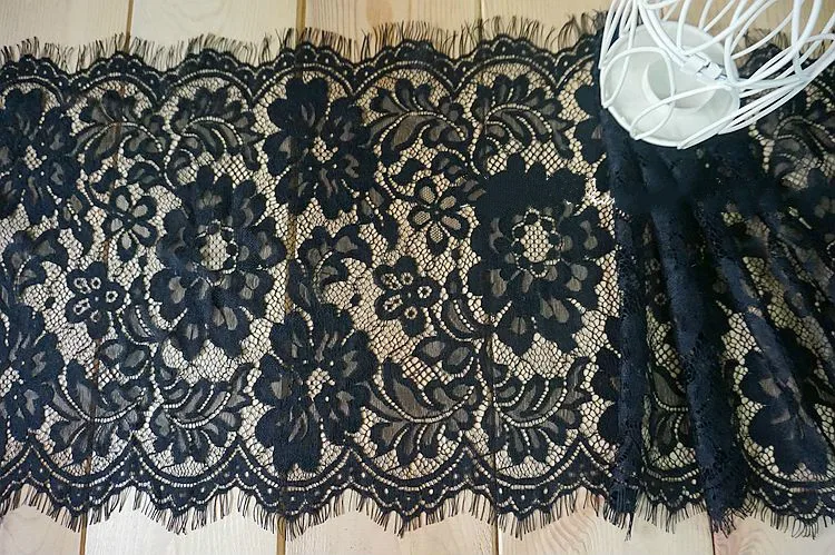 3 м/лот французская кружевная отделка для ресниц Ширина 25 см черно-белая ткань