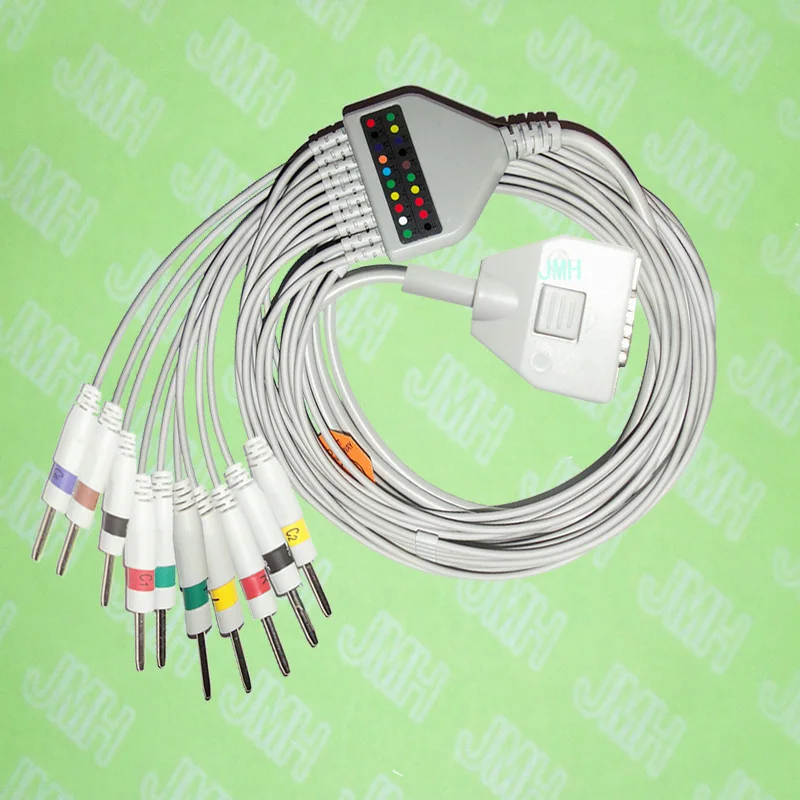 Совместим с 15 pin Fukuda ME KP 500 EKG терпеливым монитором цельный 10 проводов ECG кабель и 3 0