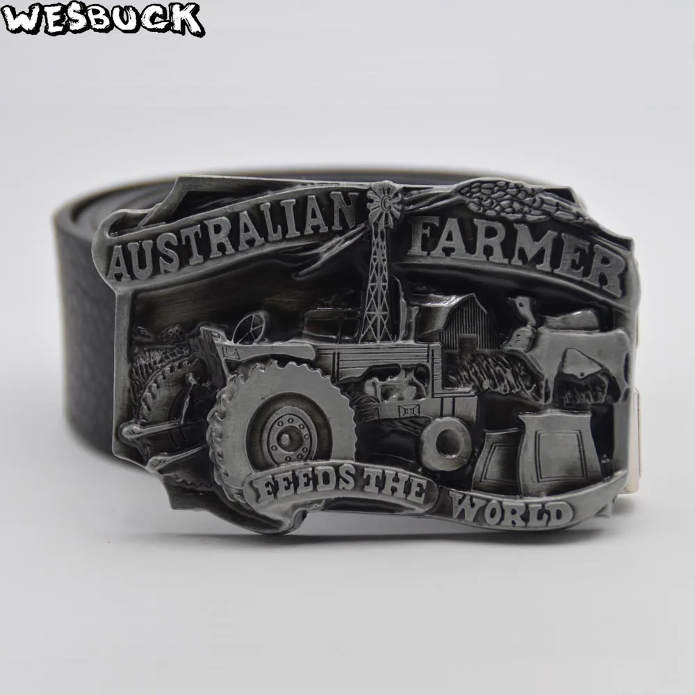 

5 PCS MOQ WesBuck Brand belt buckle with PU Leather Practical Business Man Fashion and leisure Belts