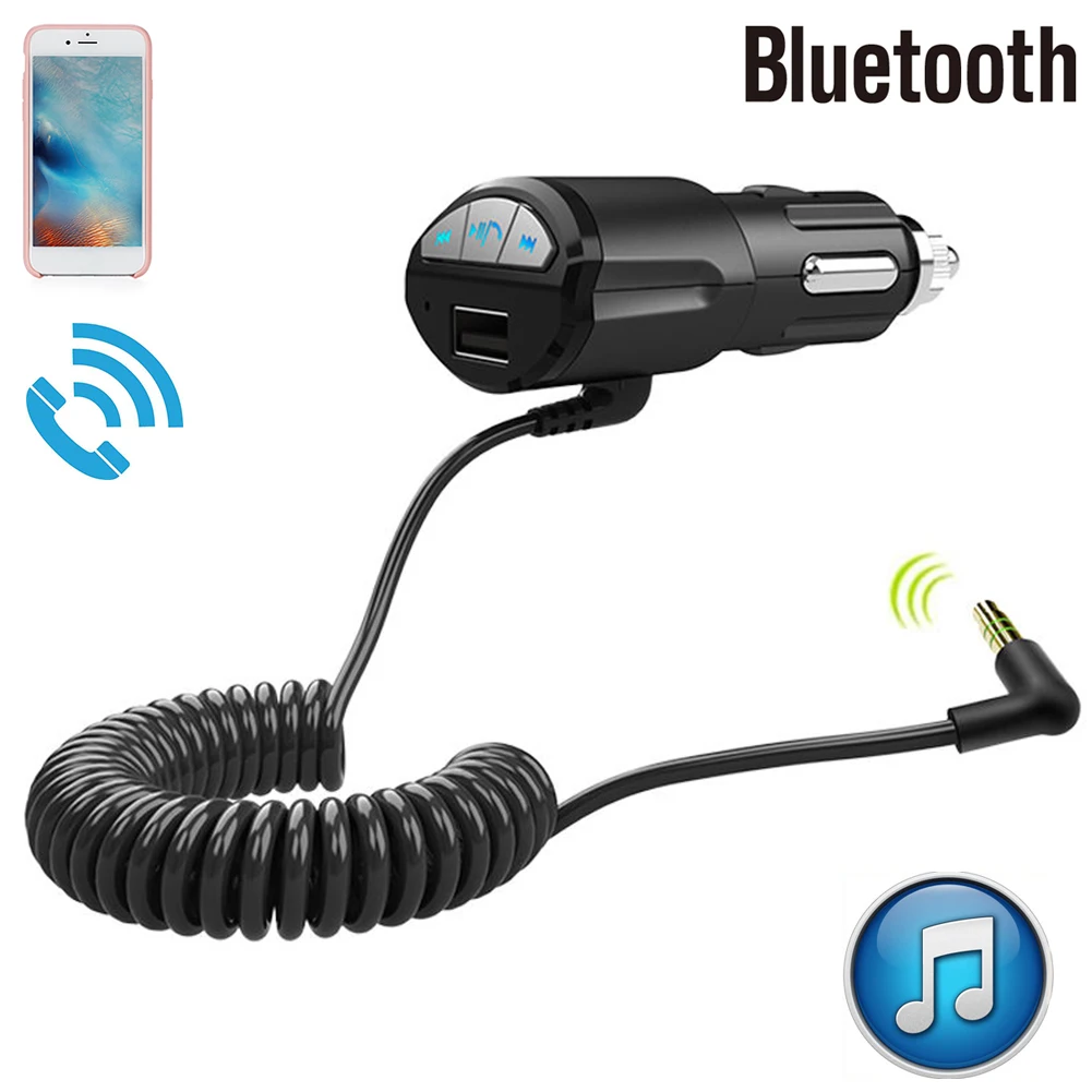 Автомобильный bluetooth-приемник адаптер 3,5 мм bluetooth-адаптер музыкальный приемник AUX стерео USB зарядное устройство Handsfree автомобильный аудио#1218