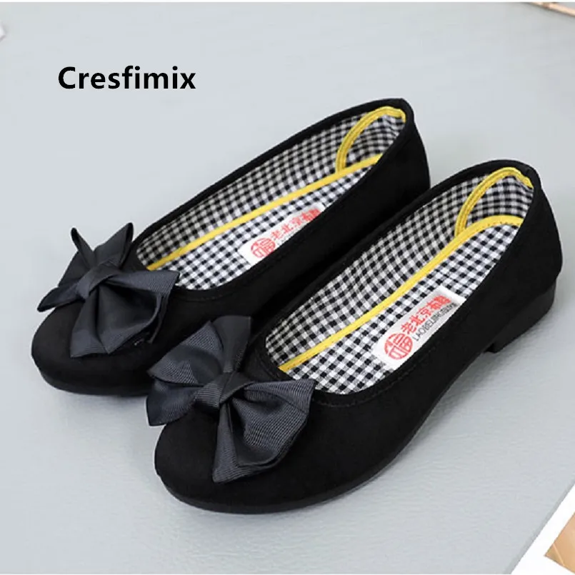 Cresfimix chaussures pour femmes женские модные черные танцевальные туфли размера плюс милые