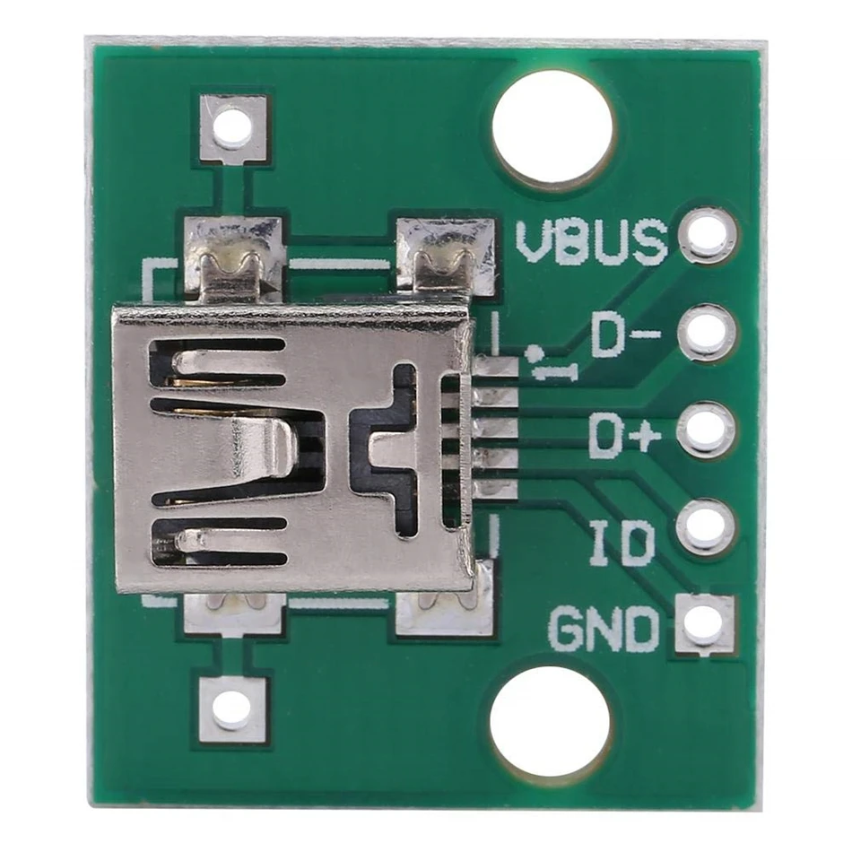 10Pcs Mini Micro USB to DIP 2.54mm Adapter Connector Module Board Panel Female 5-Pin Pinboard PCB Type Parts | Электронные