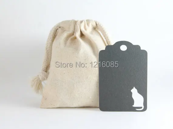 

Charcoal Cat Themed Party Tags, Favor Tags, Birthday Party wedding gift tags wish tree hanging card