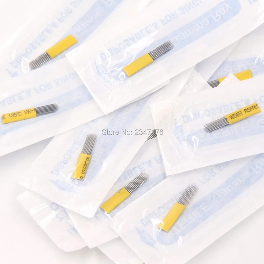500 шт. одноразовые иглы для перманентного макияжа 9/15M1|needles for permanent makeup|microblading