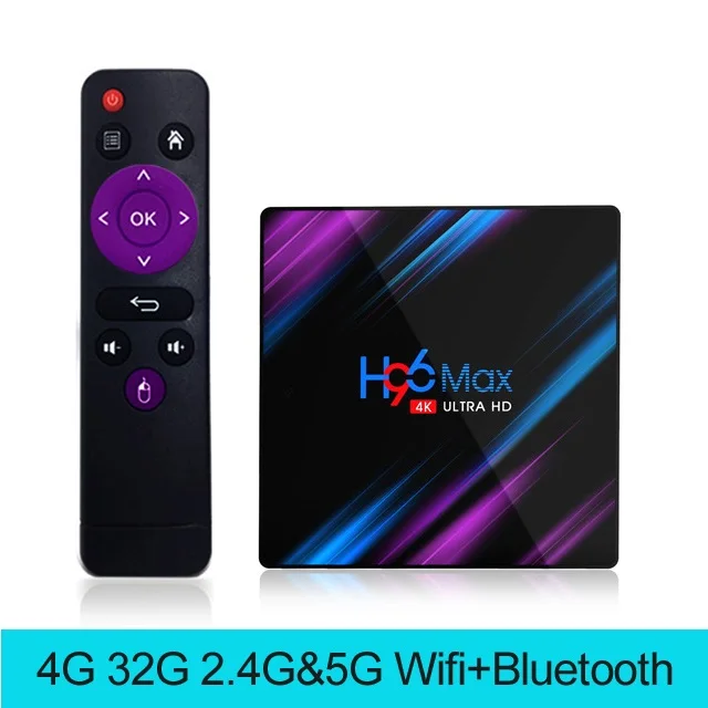 4G 32G Телеприставка Wechip H96 MAX Android 9,0 4G 64G RK3318 4 ядра 2,4G/5G Wifi BT 4,0 4K HD приставка Google Play YouTube Netflix H96max - Цвет: 4G 32G