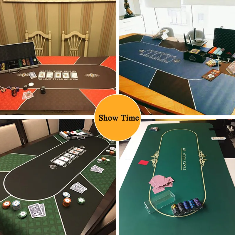

120*60cm Rubber Poker Table Cloth Texas Hold'em Poker Board Game Layouts