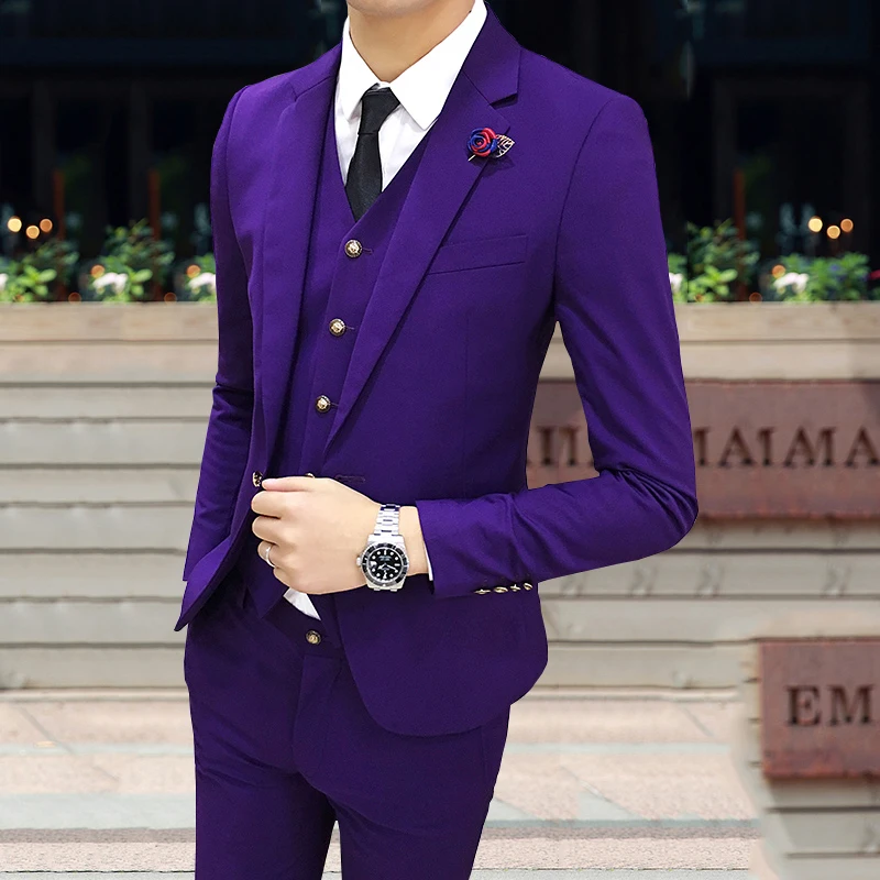 Брюки + куртка жилет мужские костюмы повседневные Костюмы маленький костюм