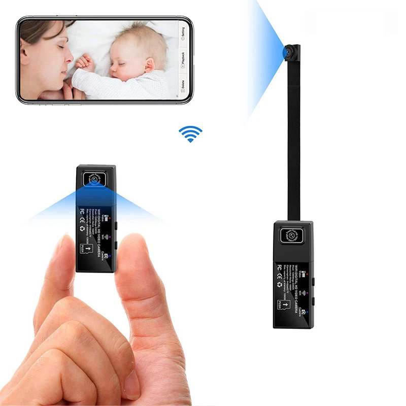 Мини-камера с двумя объективами Wi-Fi Full HD 1080 P секретная камера беспроводная P2P IP