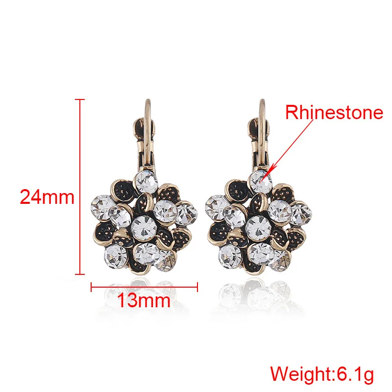 Роскошные женские серьги Стразы с цветами модный дизайн винтажные богемные