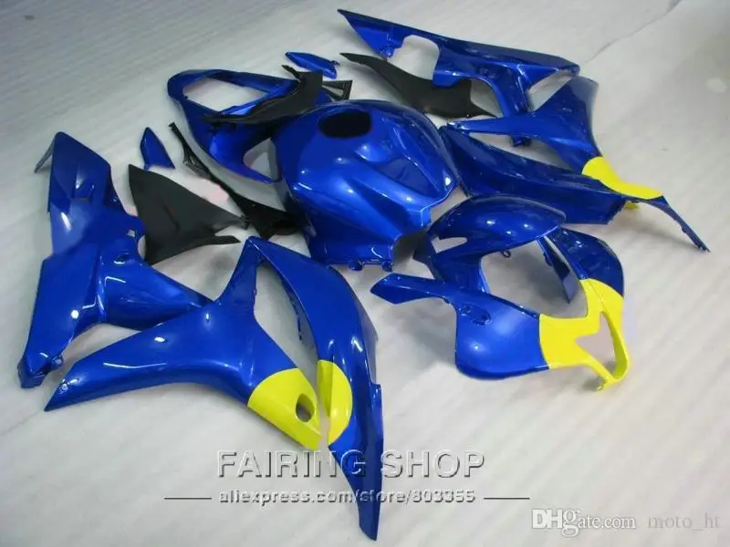 Неокрашенный набор обтекателей мотоцикла для Honda CBR600RR 07 08 синий зеленый литой под