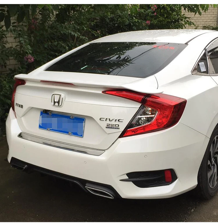 Неокрашенное крыло заднего багажника из АБС пластика подходит для Honda Civic 2016