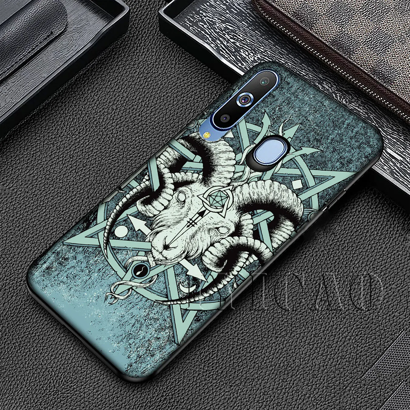 IYICAO Satanic Skull Soft Silicone Case for Samsung Galaxy A70 A60 A50 A40 A30 A20 A10 A50S A40S A30S A20E A10S Black Cover |