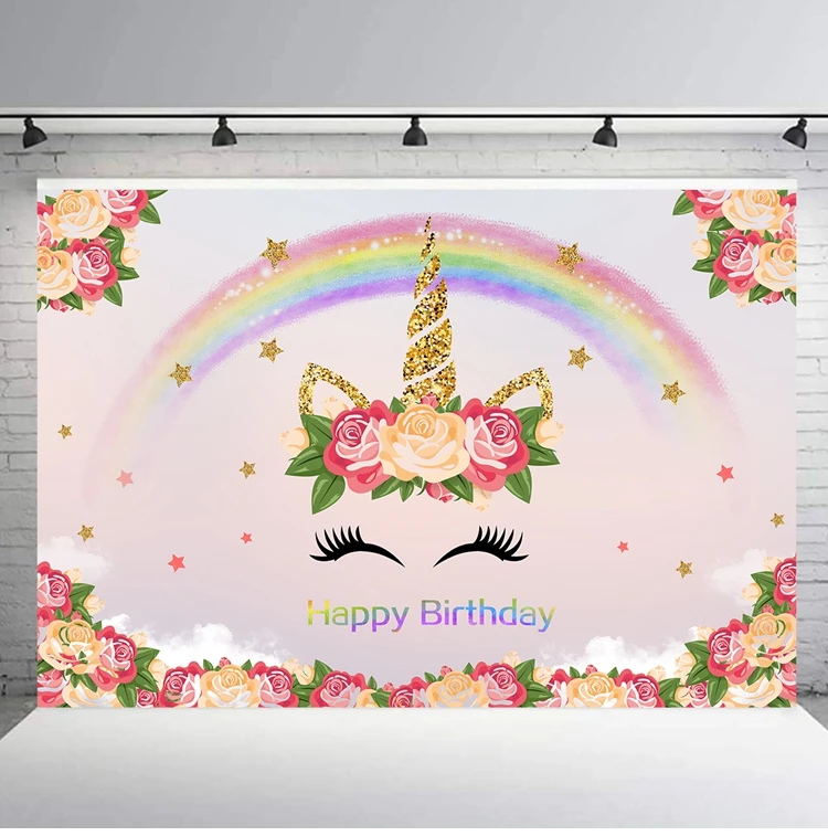 Huiran обои с изображением единорога Unicron вечерние фон Home Decor Baby Show на день рождения декоративное свадебное украшение вечерние поставки