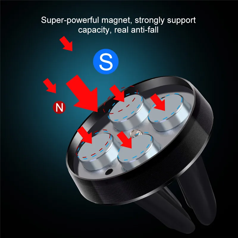 Универсальный металлический магнитный автомобильный держатель для телефона на