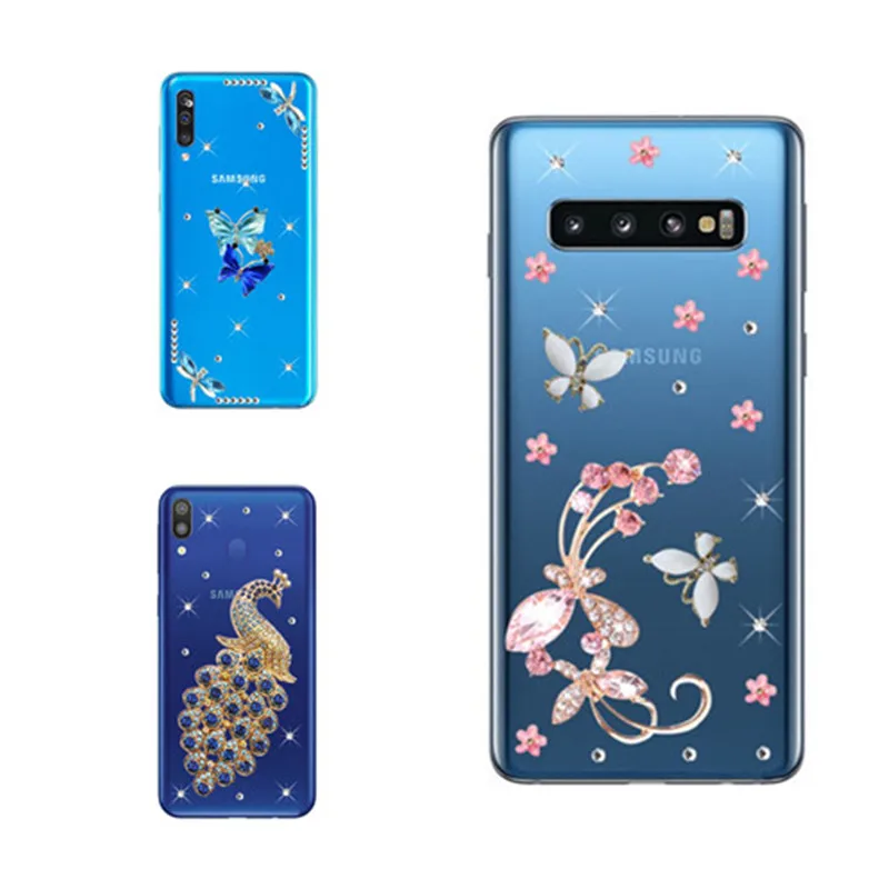 Чехол для Samsung Galaxy A10 M21 M30S A30 A50 A70 A22 A82 Прозрачный Алмазный чехол телефона S10 S10e S20 S21
