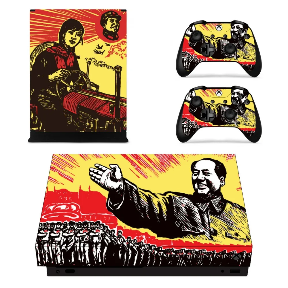 Полный набор лицевых экранов наклейки Красного цвета для Xbox One X консоль и два