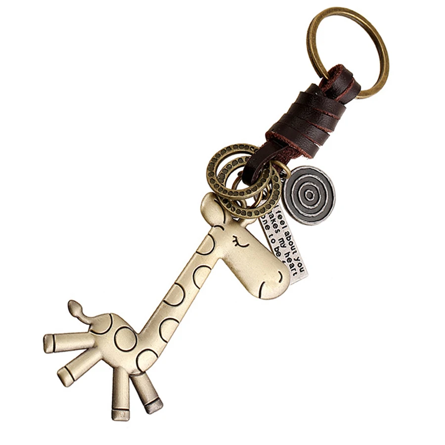 Модный креативный милый брелок в виде жирафа держатель кольца для мужчин