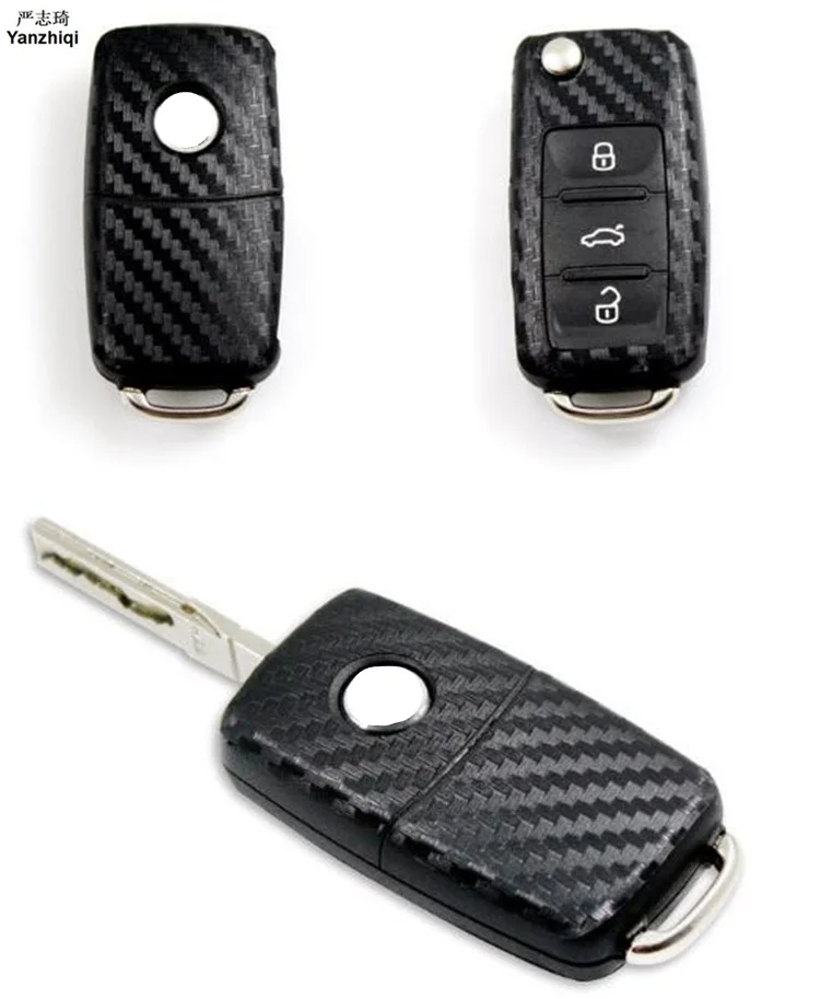 Автомобильные наклейки на ключи из углеродного волокна для Volkswagen VW polo passat b5 b6 golf 4