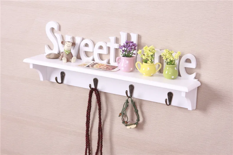 Sweetome белый деревянный крюк Clapboard настенная полка вешалка для украшения домашней